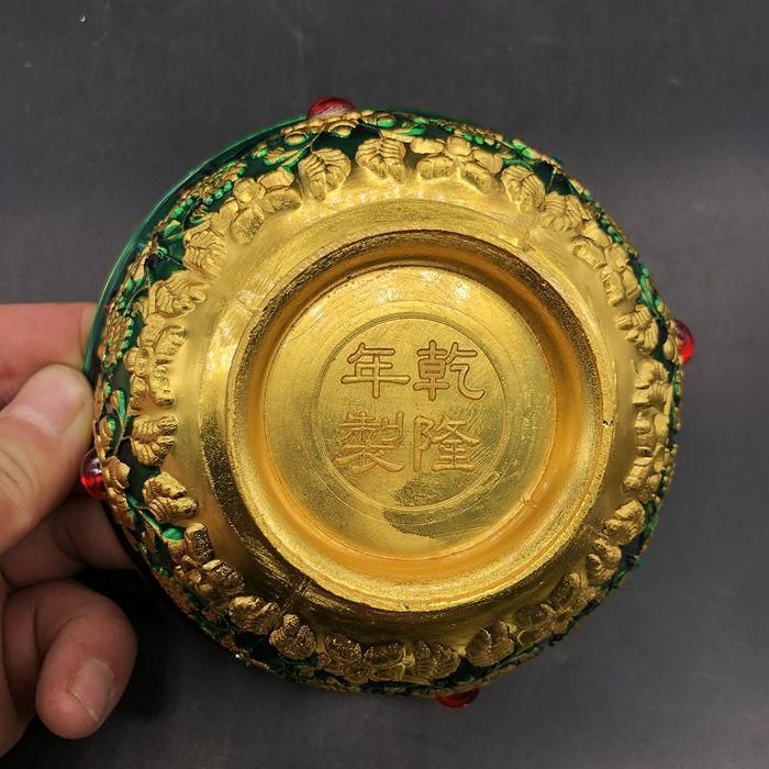 大清乾隆花開富貴碗 装飾品 現代工芸品 美術品 置物 大清乾隆 花開富貴景泰藍花開富貴碗 装飾品 現代工芸品 美術品