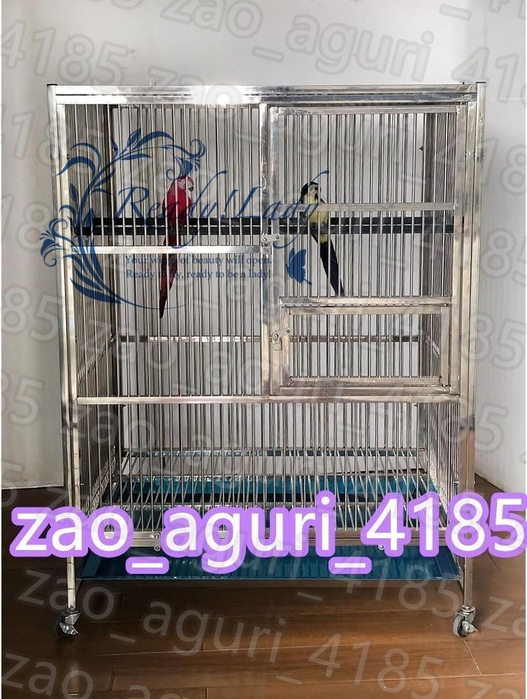 大型 鳥かご セキセイインコケージ 手乗りインコ ステンレス素材 ステンレススチールシャーシが付属 鳥小屋62×58×100cm 日よけは付属して