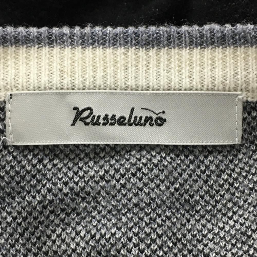 【美品】ラッセルノ セーター 黒×白 ルチャマスク 羊毛混 ニット  メンズ M ゴルフウェア RUSSELUNO 美品】ラッセルノ セーター 黒×白 ルチャマスク 羊毛混 ニット メンズ
