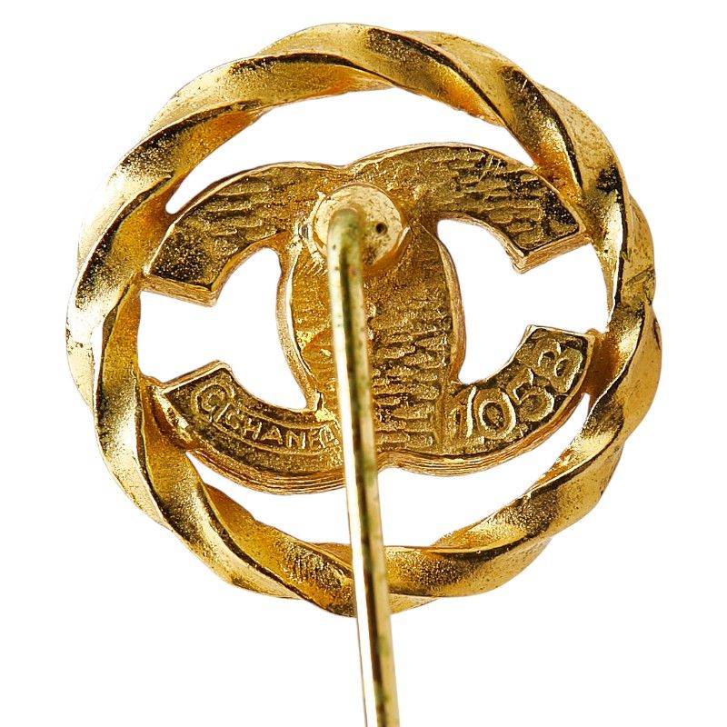 シャネル ココマーク ラインストーン ゴールド メッキ レディース  