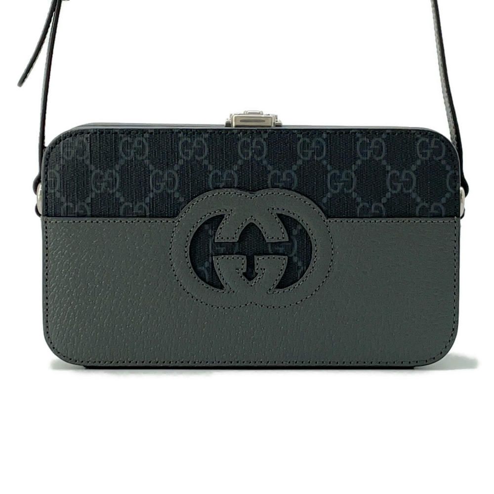 グッチ ショルダーバッグ GGスプリーム カットアウト インターロッキングG 725341 GUCCI 黒