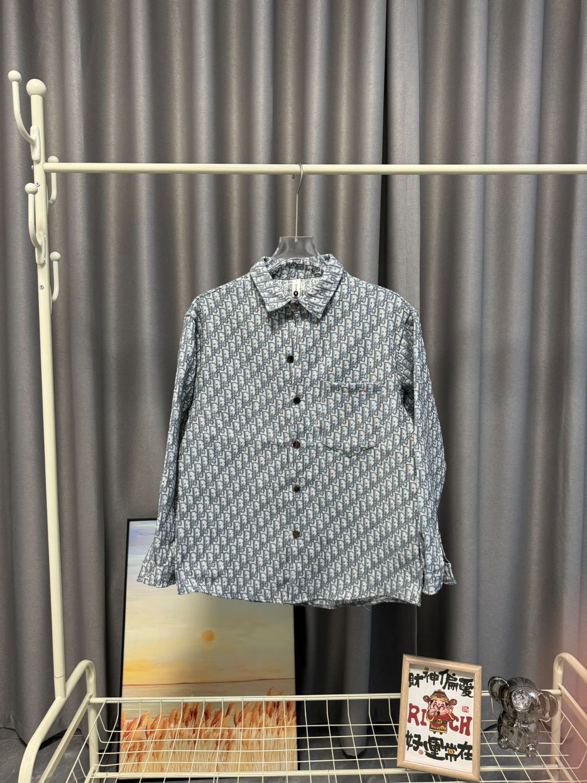 ディオール DIOR の新モデル 満遍にプリントされたモノグラム柄の柄あしらいジャケット 男女兼用モデル -WTO輸入1