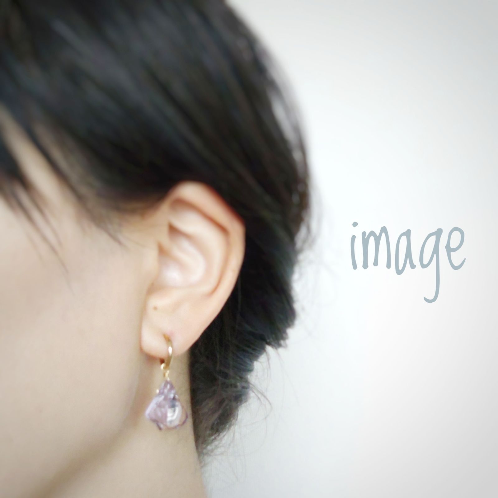 ◇14kgf アメジストのロングピアス(イヤリング) （レッドスピネル 