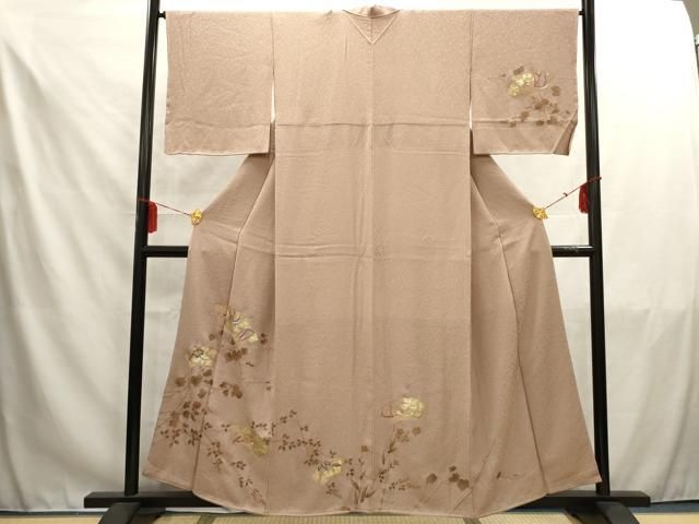 未用正絹金銀彩箔散らし訪問着　美品 平和屋着物□訪問着 刺繍 地紙飛鶴文 金銀彩 正絹 逸品 未使用