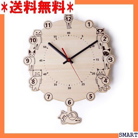 ☆人気_Z024 ヤマト工芸 CATS clock N サイズ：約W27.5 D4.5 H33.5 YK18-003 652