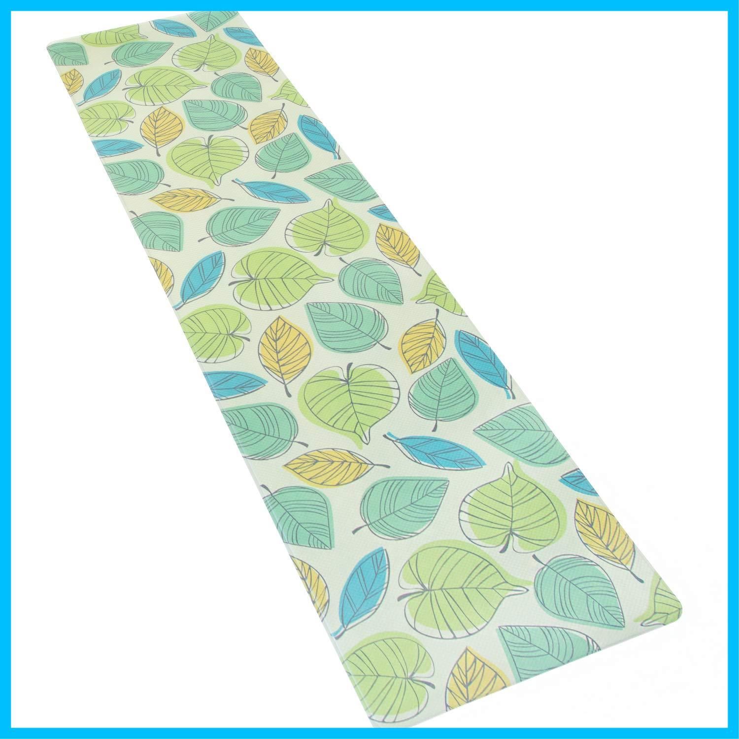 在庫 イエロー リーフ 拭くだけ 約45cm×180cm PVC 拭けるキッチンマット ビニール オカ OKA