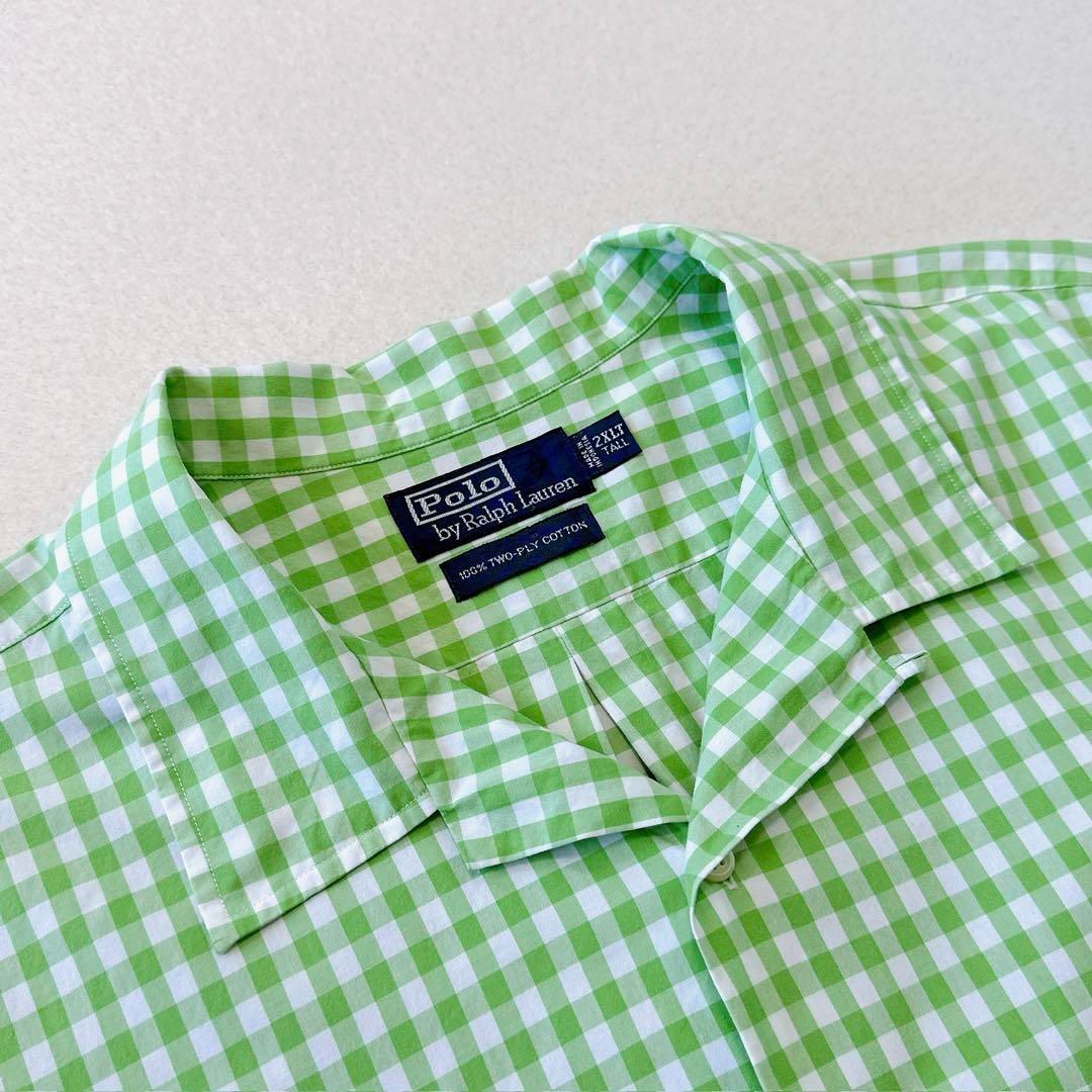 【激レア美品】RALPH LAUREN ギンガムシャツ オープンカラー 80s 激レア美品】RALPH LAUREN ギンガムシャツ オープンカラー 80s