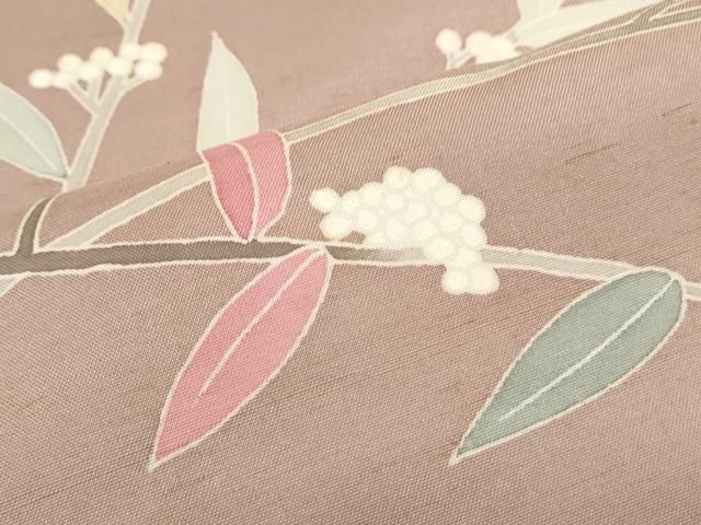 平和屋着物○本加賀友禅作家 成竹登茂男 訪問着 白山紬 枝木の実 正絹  