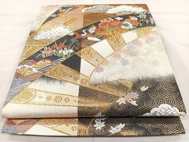 平和屋本店□極上 男性 角帯 霞文 金銀糸 逸品 DZAA5426kh5