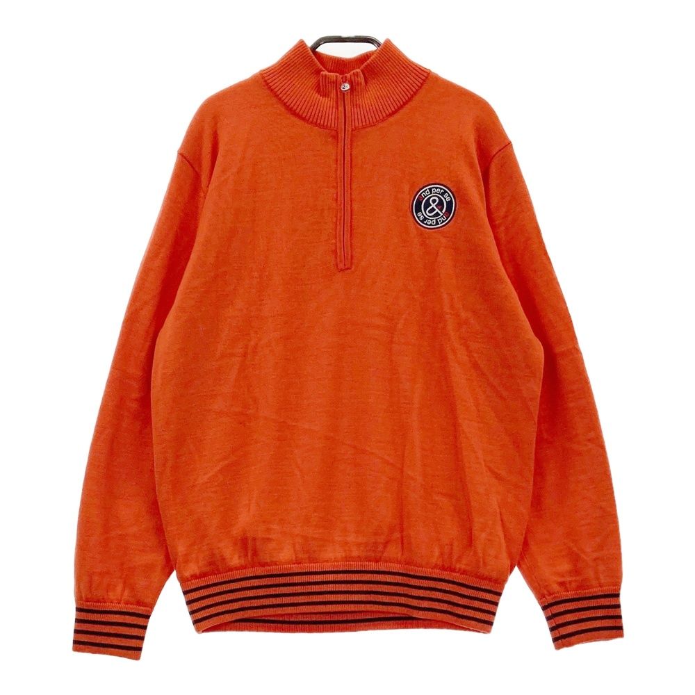 サイズ：L AND PER SE アンパスィ  ハーフジップ ニットセーター  オレンジ系 [240101511635] ゴルフウェア メンズ ストスト