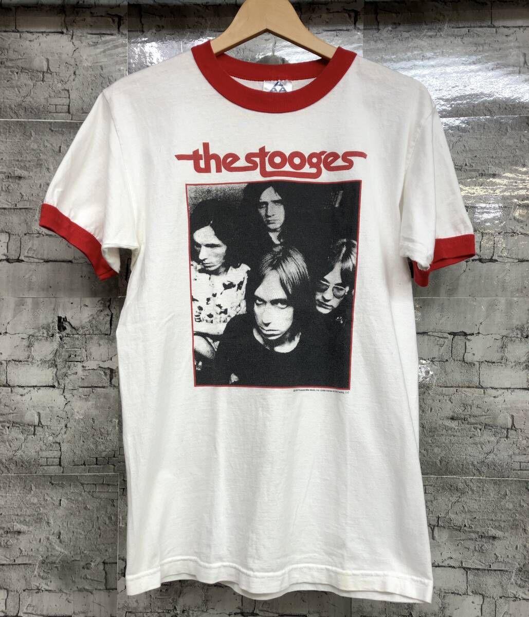 AAA 半袖Tシャツ THE STOOGES ザストゥージズ 05年 バンT リンガーTシャツ サイズS ホワイト レッド