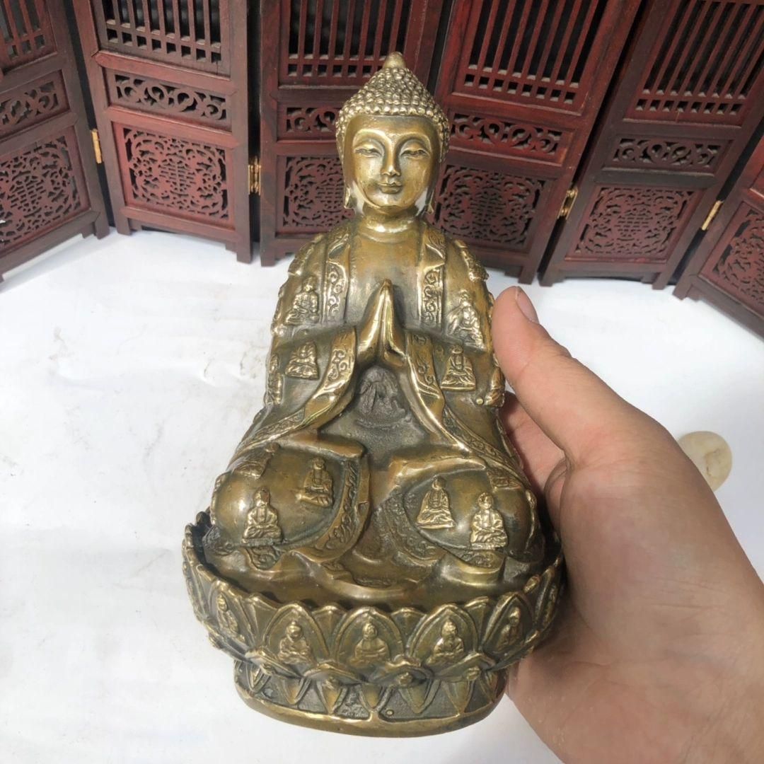 銅細工 如来仏頭印 仏頭印 印材 印鑑 装飾品 工芸品 美術品 置物 銅 細工 釈迦如来仏仏像 事務デスクトップ机 茶室 茶寵 置物
