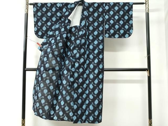 平和屋着物▽久留米絣 単衣 菱文 綿 逸品 DAAS3246ps