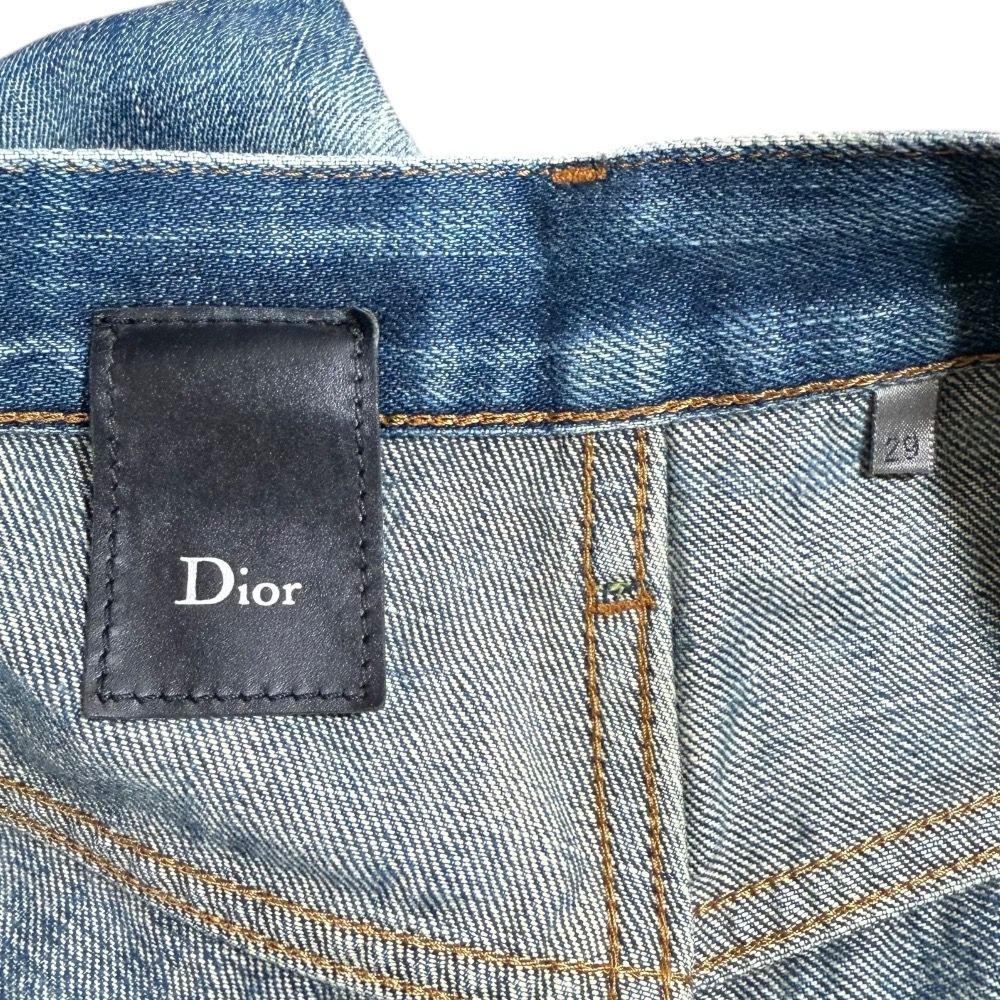極美品 ディオールオム ボタンフライ デニムパンツ インディゴ 28 メンズ DIOR HOMME ディオールオム 04AW 4HH1012674 国内正規品 エディ