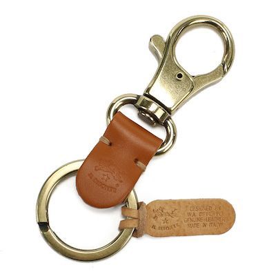 イル ビゾンテ IL BISONTE キーリング キーホルダー SKH016 PG0001 CA101CARAMEL ブラウン系 レザー メンズ レディース