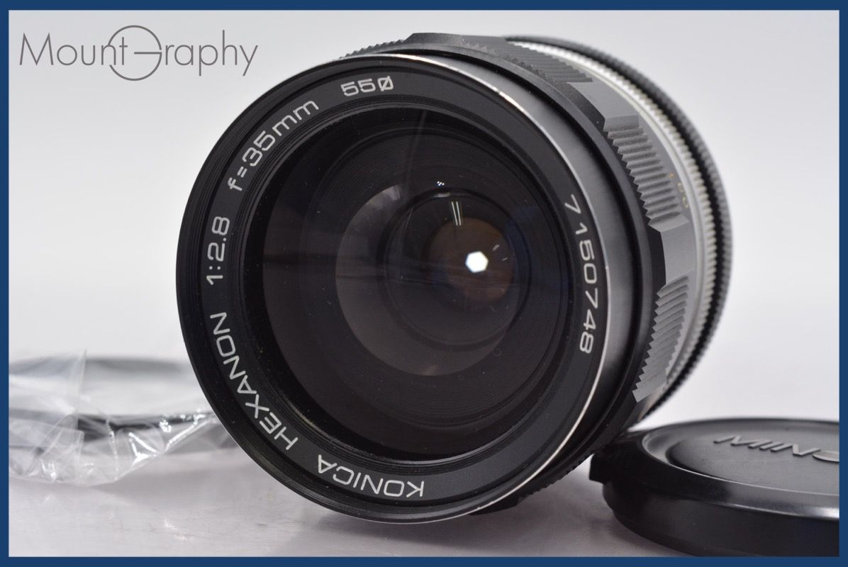 コニカ Konica HEXANON 35mm F2.8 前キャップ-レンズフィルター付 完動 同梱可 mj5521