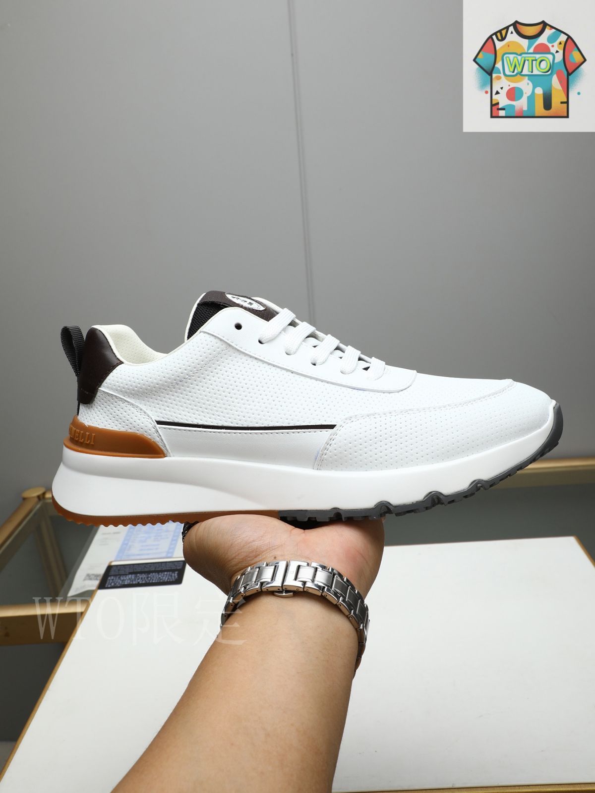 BRUNELLO CUCINELLI ベージュ スニーカー(美品) Brunello Cucinelli Beige Knit Fabric Low Top Sneakers Size