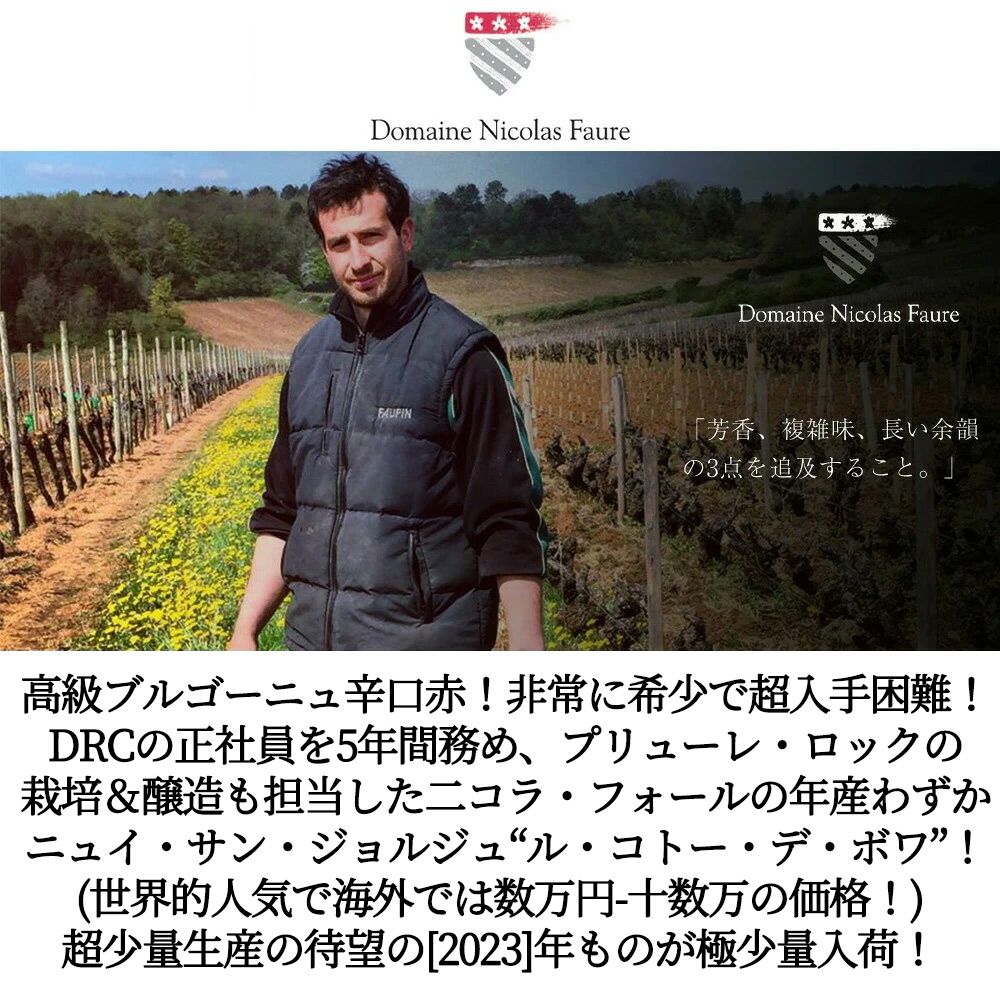 ニュイ サン ジョルジュ ルージュ ル コトー デ ボワ 2023