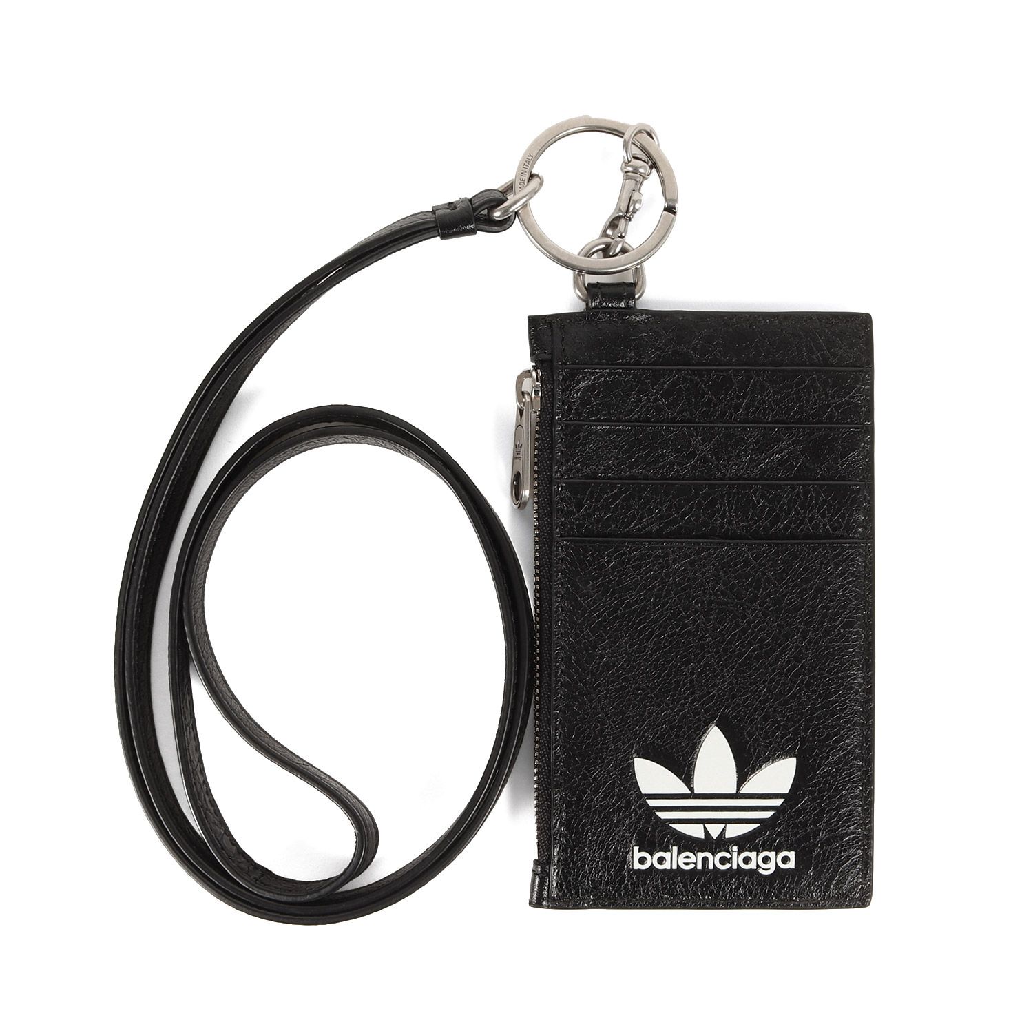 美品 BALENCIAGA バレンシアガ adidas トレフォイル ロゴ レザー