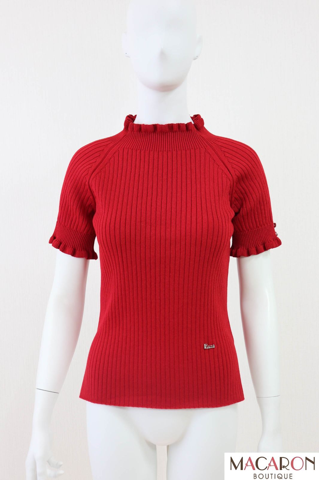RRL様　　ルネ rene Rene☆ルネ Petit Frill Knit リブニットトップス 6212540 赤 - メルカリ