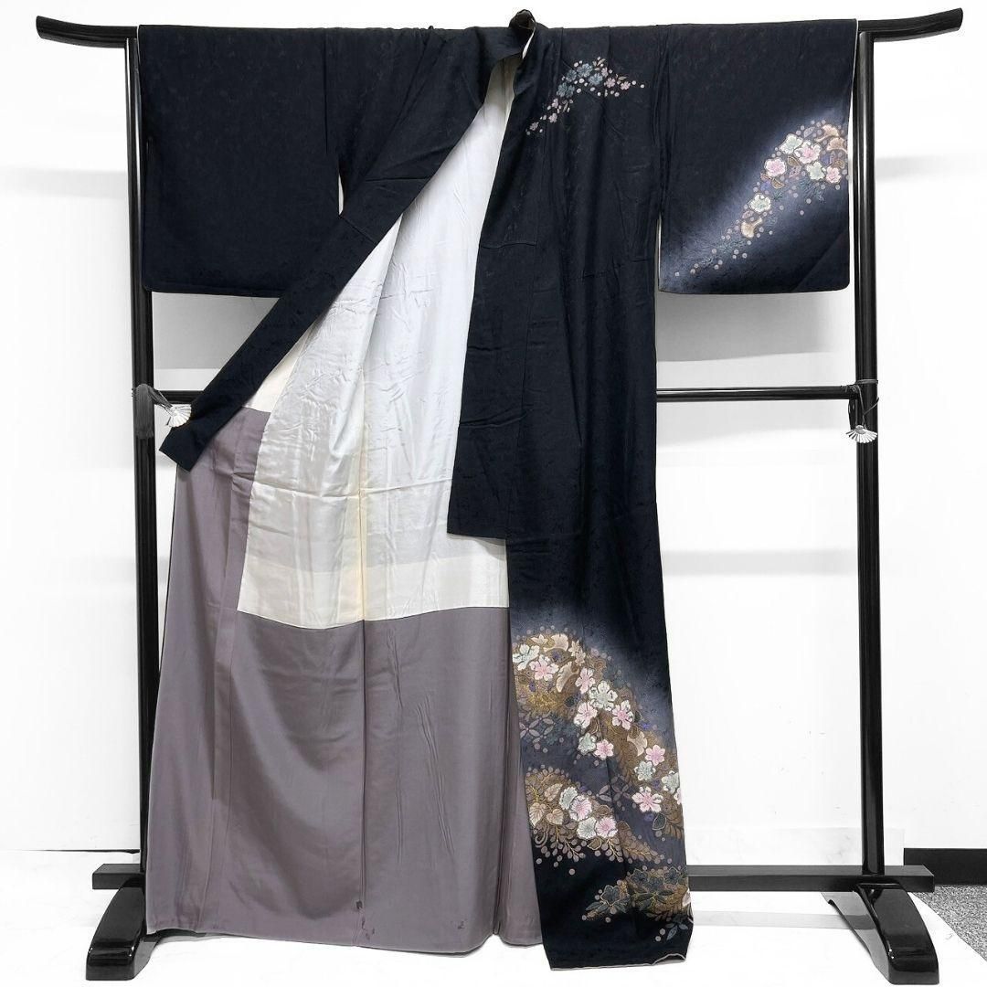 辻ヶ花 ぼかし 藤 七宝 付け下げ 着物 114a p