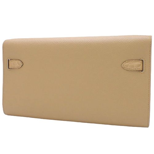 【美品】  HERMES / エルメス | ケリーウォレット トゥーゴー タッチ ヴォーエプソン アリゲーターマット シルバー金具 ショルダーバッグ U刻印 | ベージュ | レディース エルメス ケリーウォレット ロング トゥーゴー タッチ ヴォーエプソン