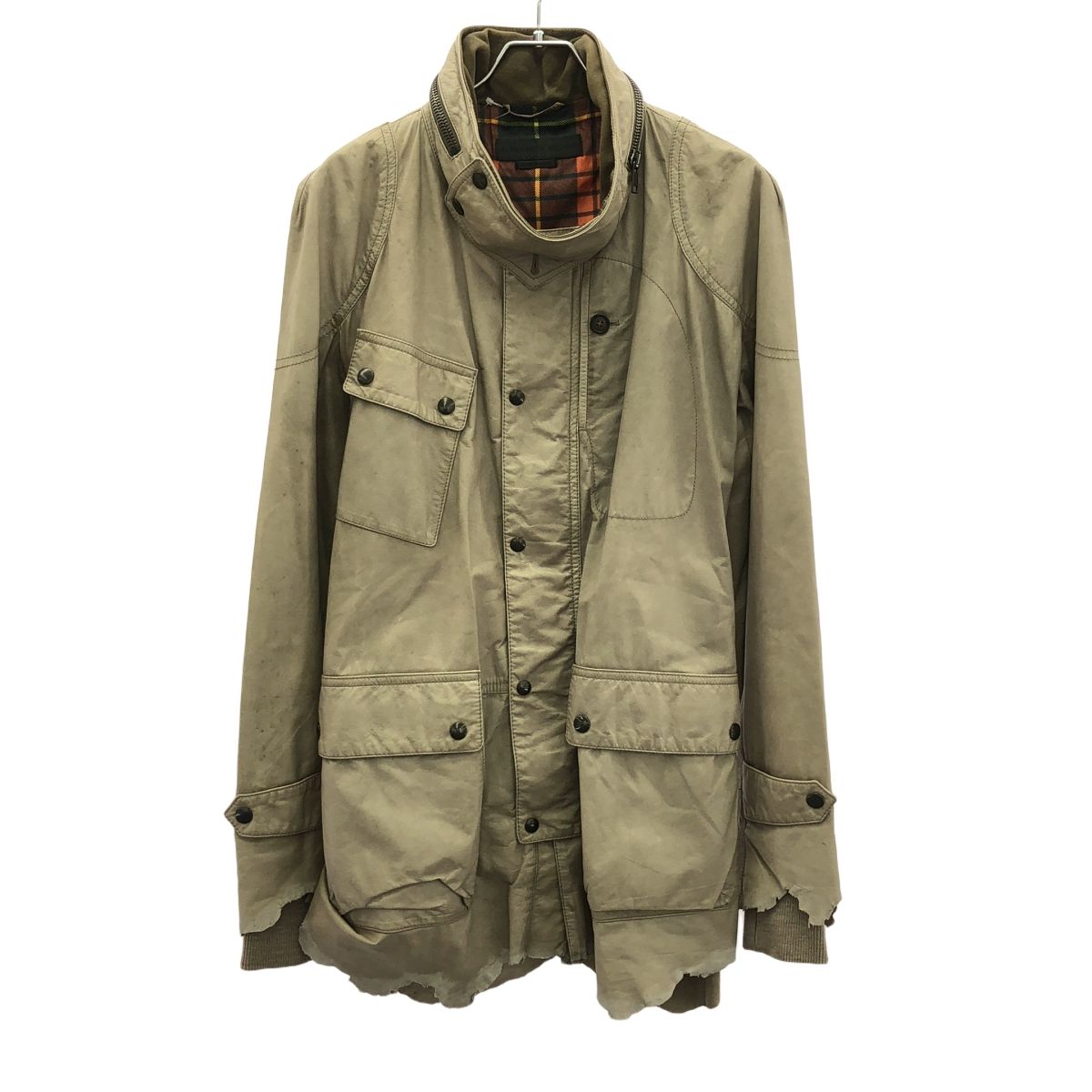 ALEXANDER McQUEEN アレキサンダーマックイーン 11SS カンガルーレザー モーターサイクルコート 261776 Q5KDF グレー 48