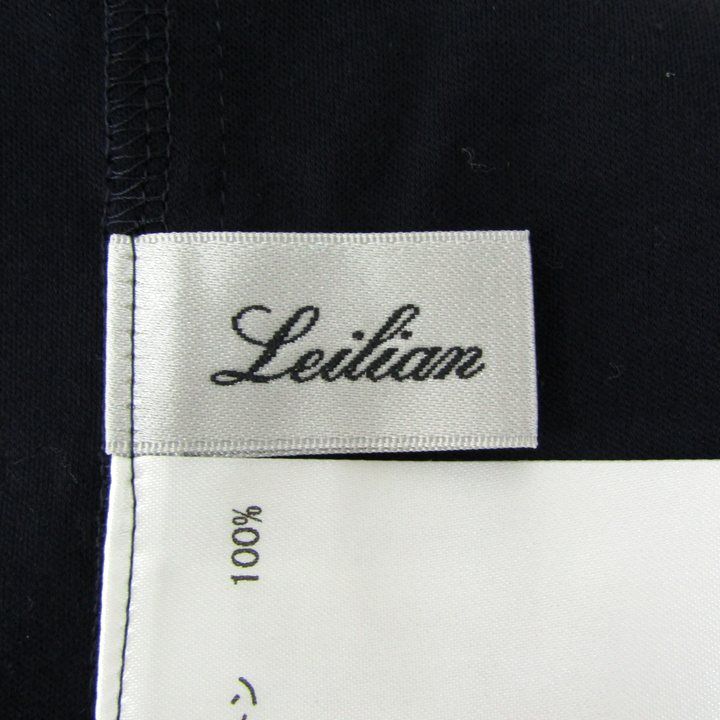 レリアン 半袖Ｔシャツ クルーネック ビジュー トップス レディース 9サイズ ブラック Leilian leilian - レリアン 半袖Tシャツ クルーネック ビジュー