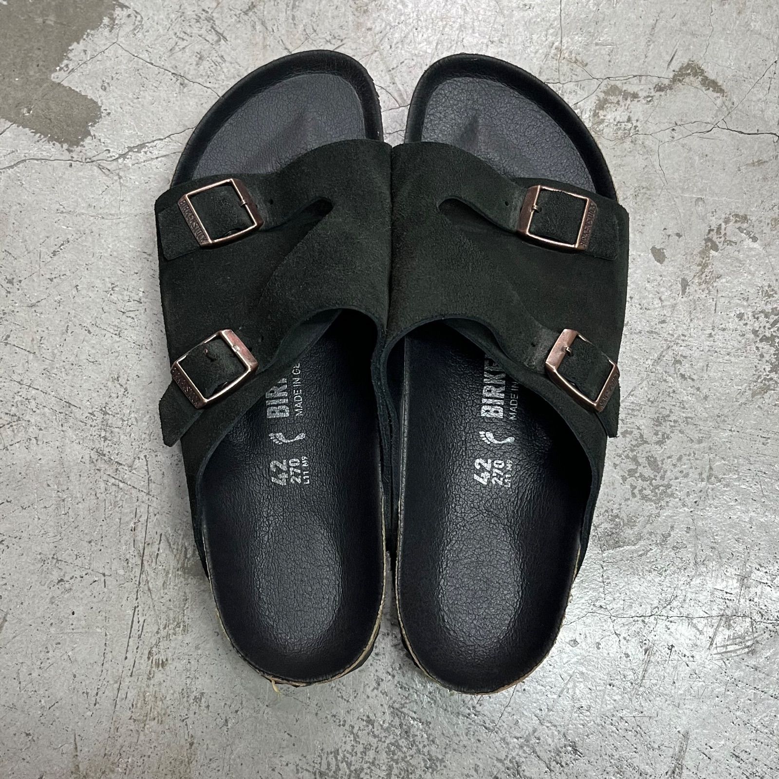 EDIFICE別注 ZURICH チューリッヒ サンダル スウェードレザー ビルケンシュトック エディフィス ブラック 42 128 M 6