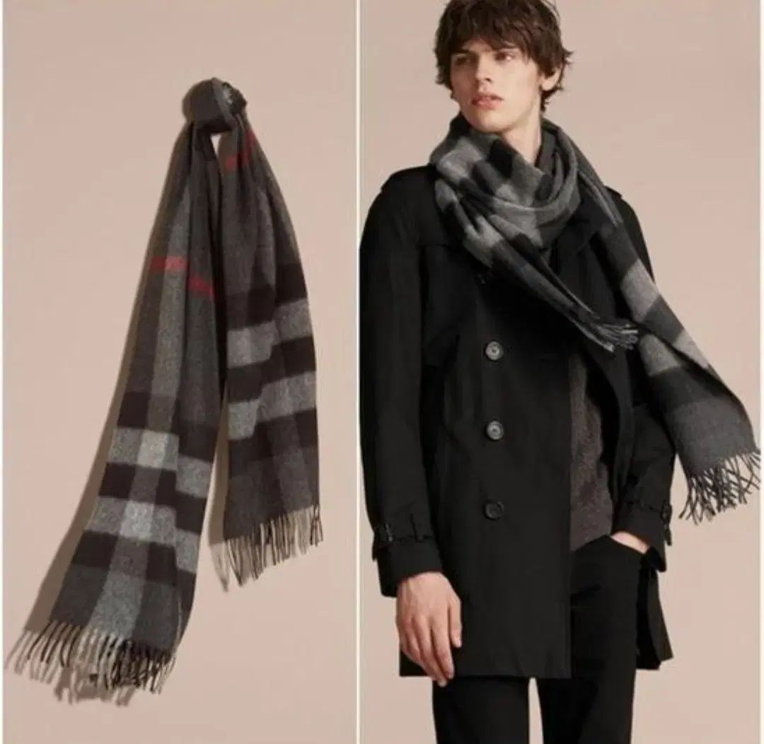 BURBERRY　バーバリー　マフラー　カシミア100％　未使用に近い　カーキ系 BURBERRY バーバリー マフラー カシミア100％ 未使用に近い