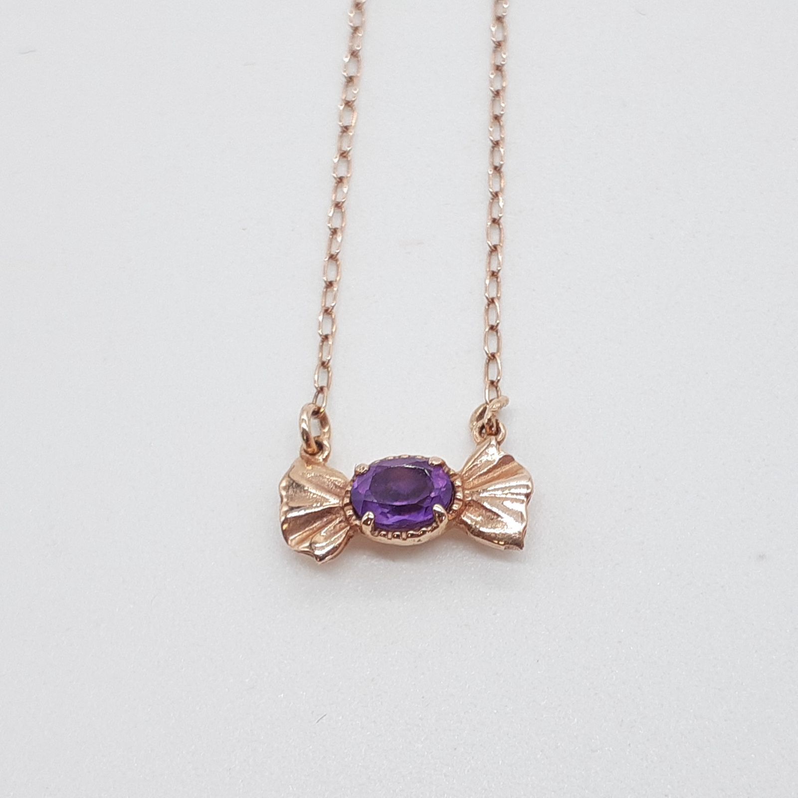 Q-pot. キューポット ネックレス ピンクゴールド K10PG Petit Candy