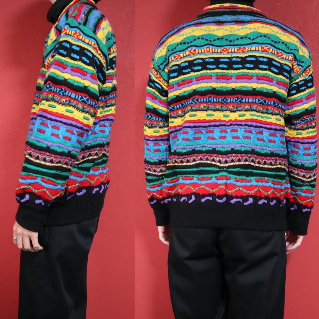 激レア】coogi クージー 立体 編込み 3Dニット カーディガン