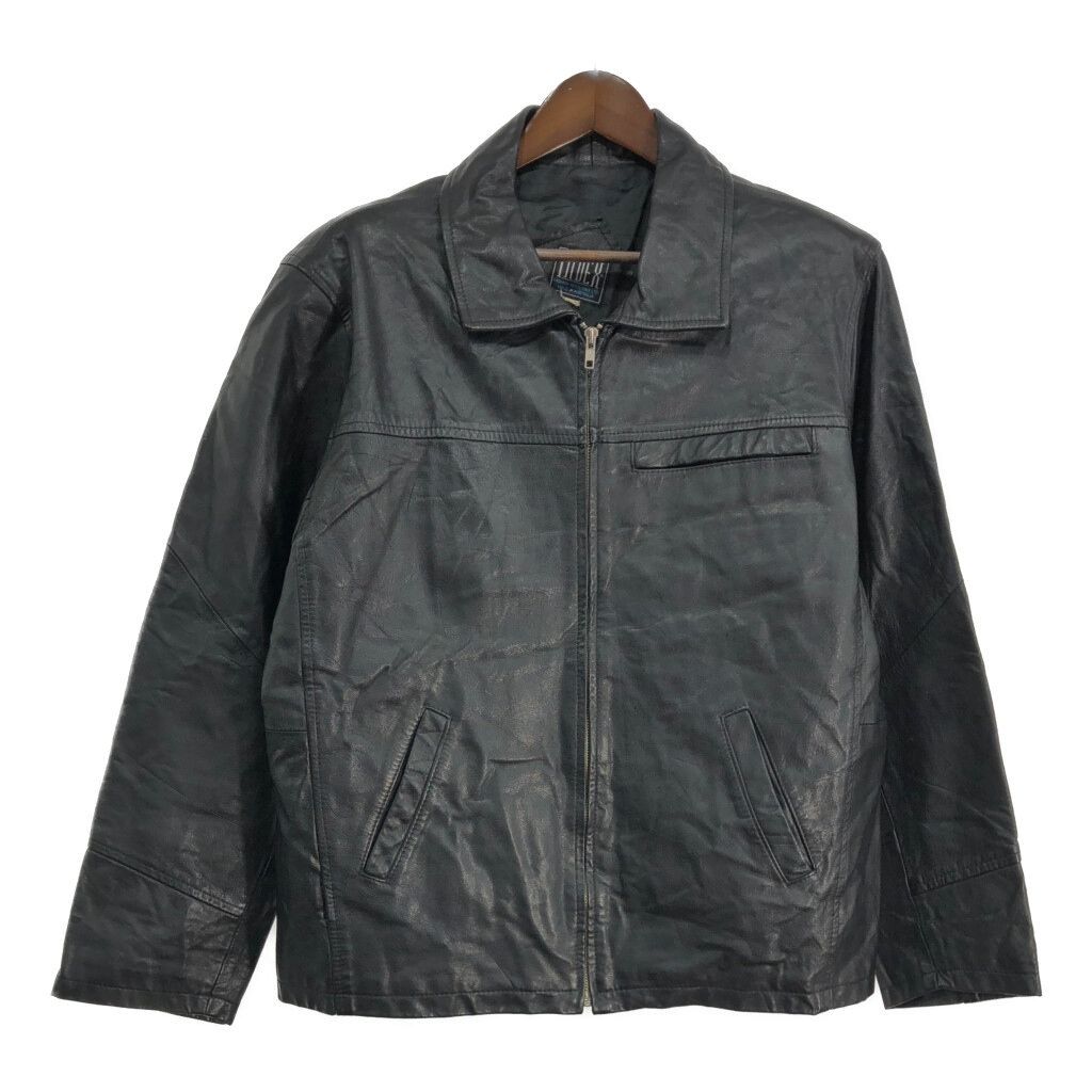 INDEX レザージャケット ブラック メンズ XL 古着 T8494