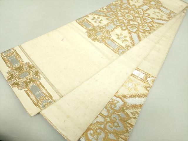 平和屋着物○龍村平蔵製 六通柄 本袋帯 小蜀紅錦 金銀糸 正絹