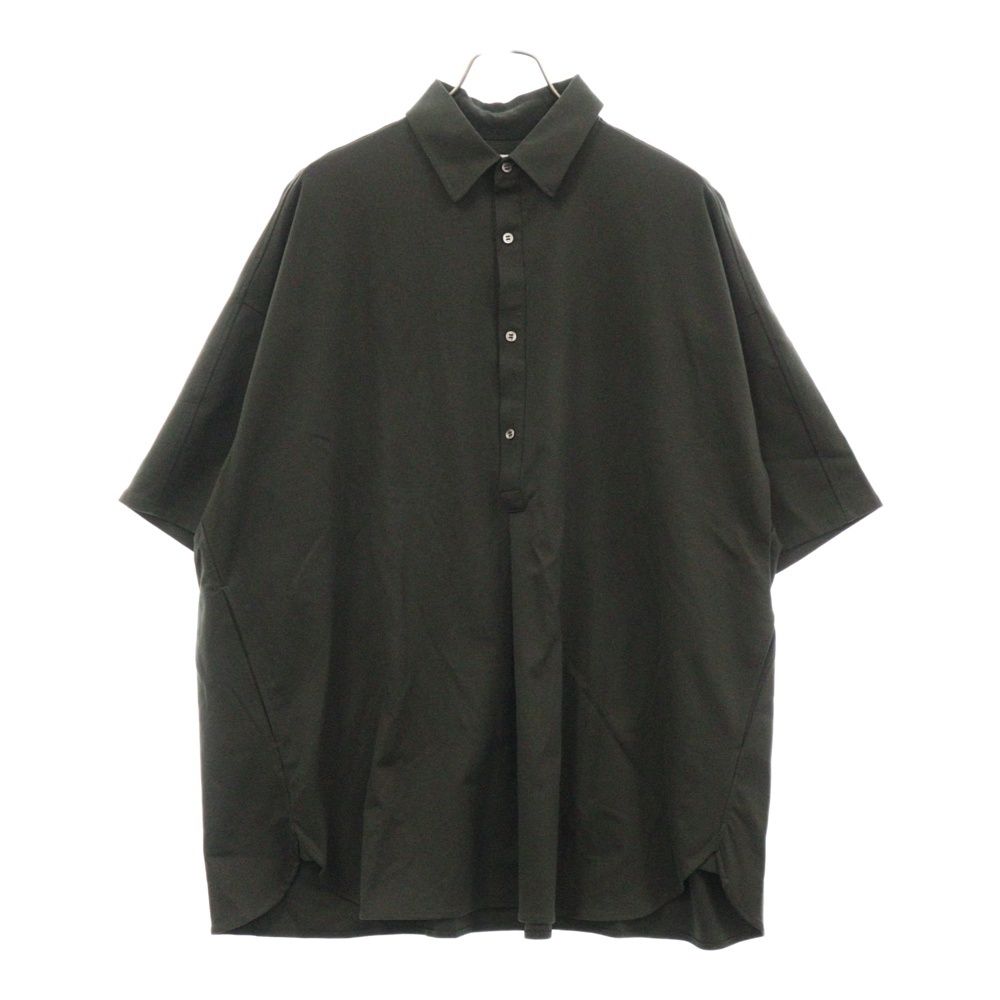 Graphpaper (グラフペーパー) 22SS Viscose Ponte S/S ハーフボタン ビスコース 半袖シャツ ショートスリーブ カーキ GM222-50039