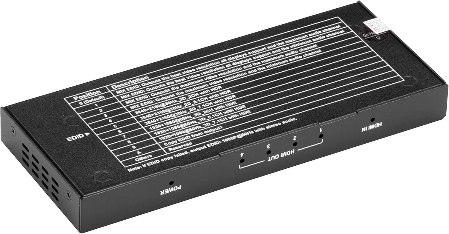 HDMI分配器 Black Box VSP-HDMI 2-1 X 4 K HDMI 2.0対応 最大4画面出力 高画質高音質 60 Hz 8 bit 4対応 高帯域18 Gbps 並行輸入品