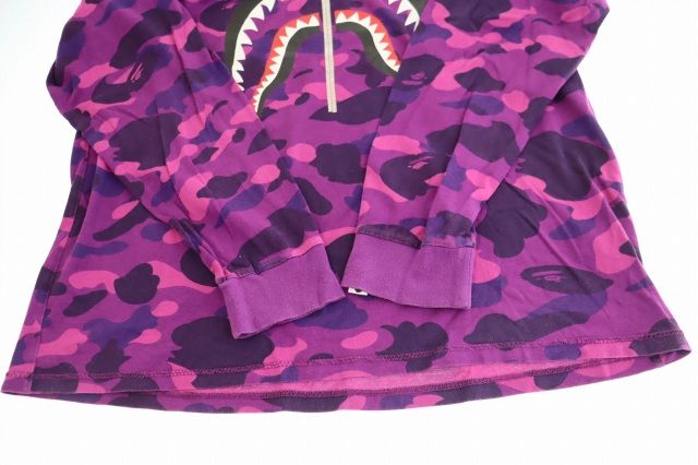中古】アベイシングエイプ A BATHING APE パープルカモ 長袖シャツ
