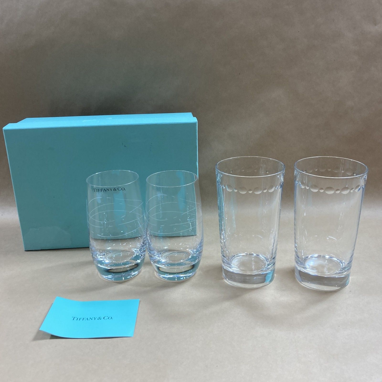 TIFFANY-Co. ティファニー 食器 ペアタンブラー 2セット まとめ カデンツ タンブラー 箱入り スウィング タンブラー 1.40kg