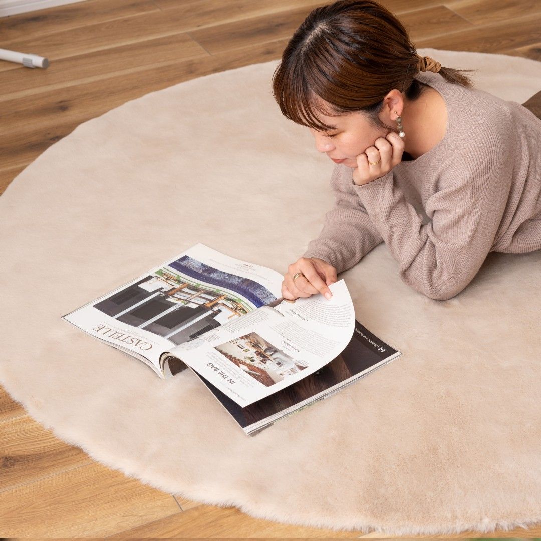 本州送料無料 ラグ サークル150 シャギーラグ ソフトタイプ シンプル 滑り止め加工 インテリア 約φ150