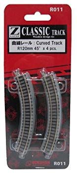 (未使用･未開封品)　ロクハン Zゲージ R011 曲線レール R120mm 45° tu1jdyt R011 クラシックトラック 曲線レール R120-45°(4本入) (CLASSIC