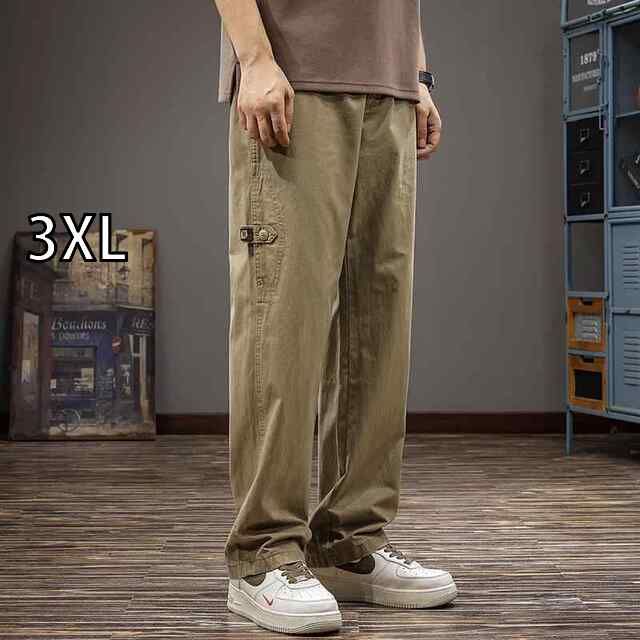 3XL メンズ ファッション 服 オシャレ シンプル 大 かっこいい 大きいサイズ ストリート 紳士服 レトロ アウトドア 夏 薄手 綿 カジュアル パンツ ストレート ワイド レッグ ロング