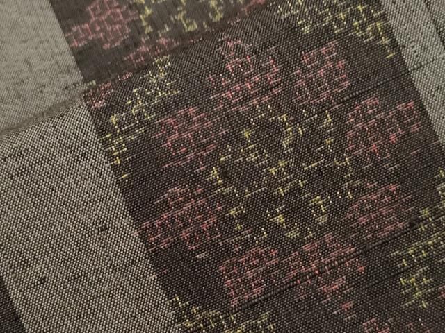 平和屋着物○結城紬 奥順 はたおり娘 100亀甲 吉祥花間道 正絹 逸品