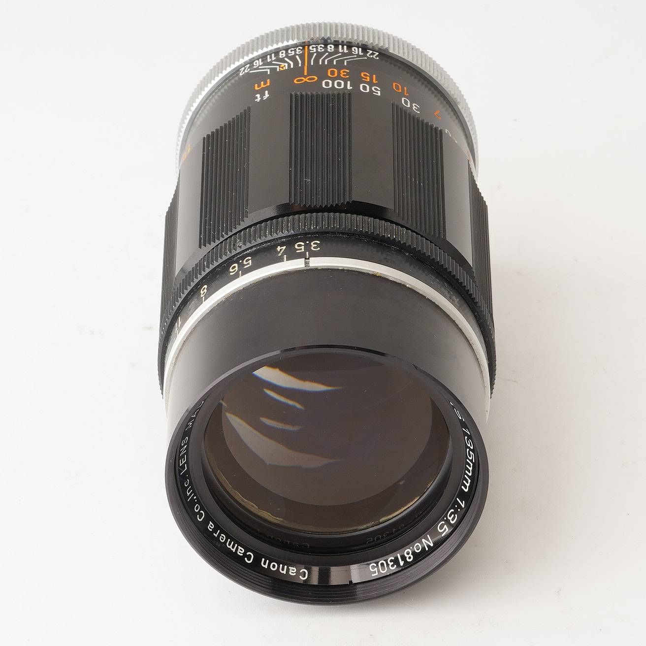 【N2373】Canon 135mm 3.5 ライカLマウント キャノン キャノン 135mm F3.5 (Lマウント) フード付 美品 - 日進堂カメラ