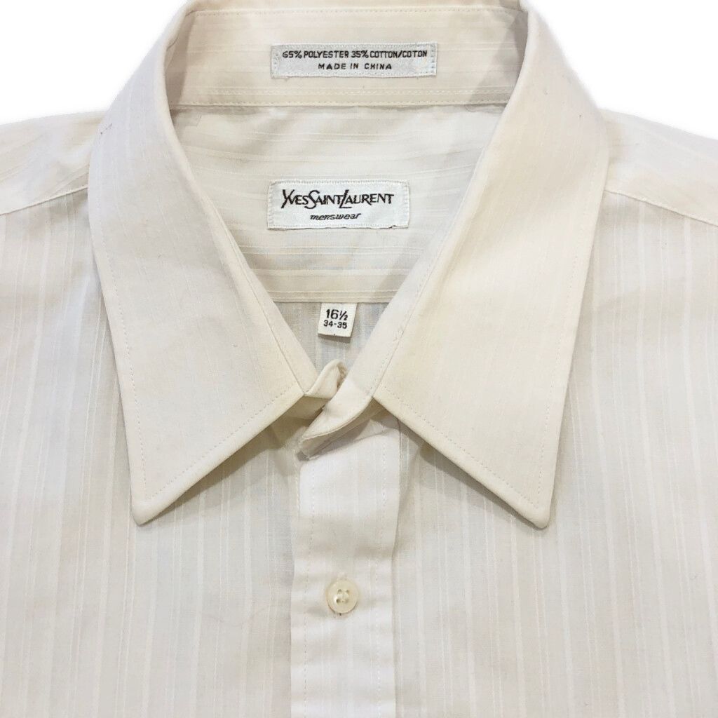 80年代 YVES SAINT LAURENT イヴ サンローラン 長袖シャツ ストライプ 