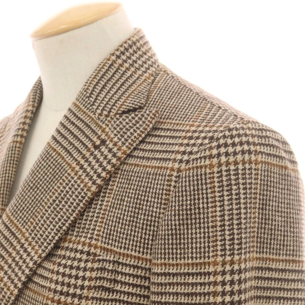 デペトリロ DE PETRILLO ウール チェック テーラードジャケット ブラウン系 サイズ42 メンズ