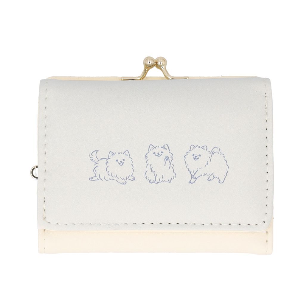 ☆ いぬミント ☆ ミニ口金財布 財布 三つ折り レディース コンパクト 三つ折り財布 ミニ財布 三つ折 ミニサイフ 小さい財布 ミニウォレット ミニ口金財布 おしゃれ フェイクレザー アニマル 合皮 合成皮革 使いやすい 女の子 女子 かわいい