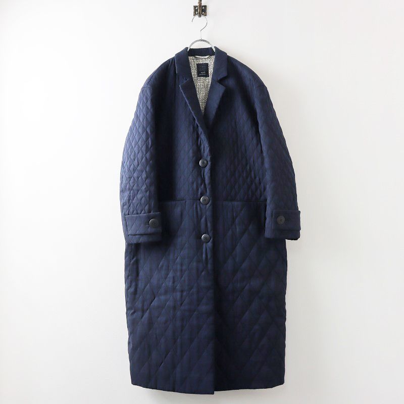 mina perhonen ネイビー キルティングコート mina perhonen ネイビー キルティングコート