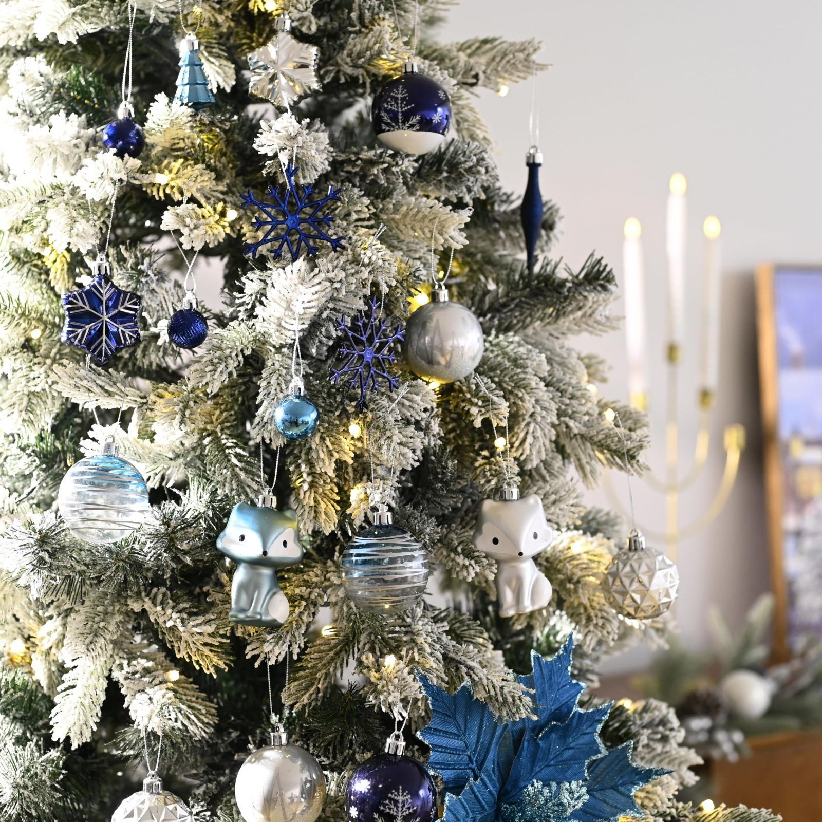 LOWYA クリスマスツリー オーナメント LEDライト付 150cm 90/120/150/180cm] クリスマスツリー オーナメントセット LEDライト付