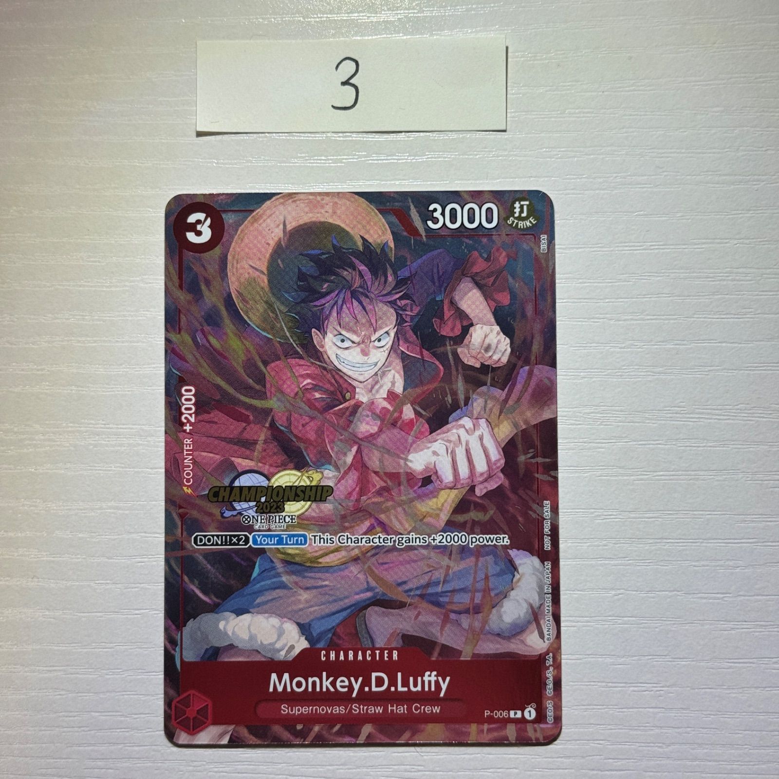 【海外プロモ】モンキー・D・ルフィ チャンピオンシップ2023 006 英語版 ワンピースカード