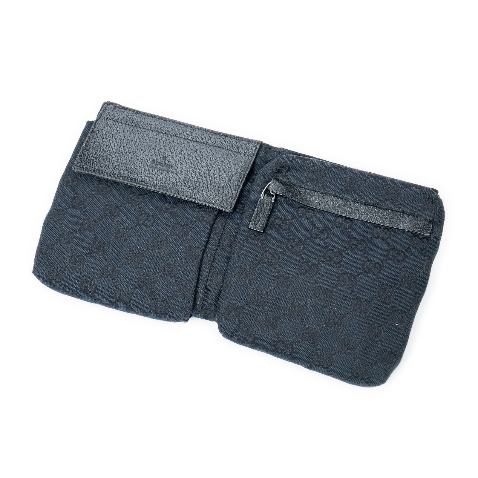 GUCCI グッチウエストポーチ黒GGキャンバスA